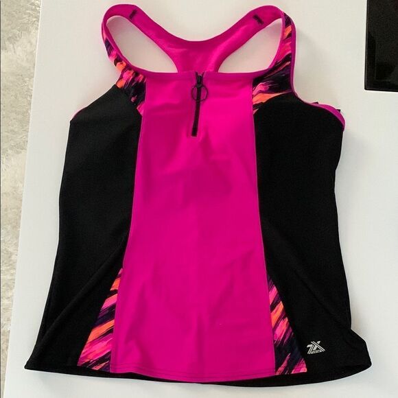 ZeroXposur Ladies Pink Black Scuba Swim Top Size XL - Picture 1 of 7